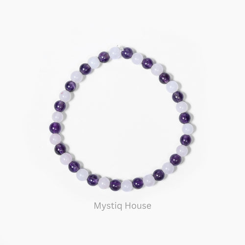 Amethyst & Rose Quartz 4mm Bracelet Img