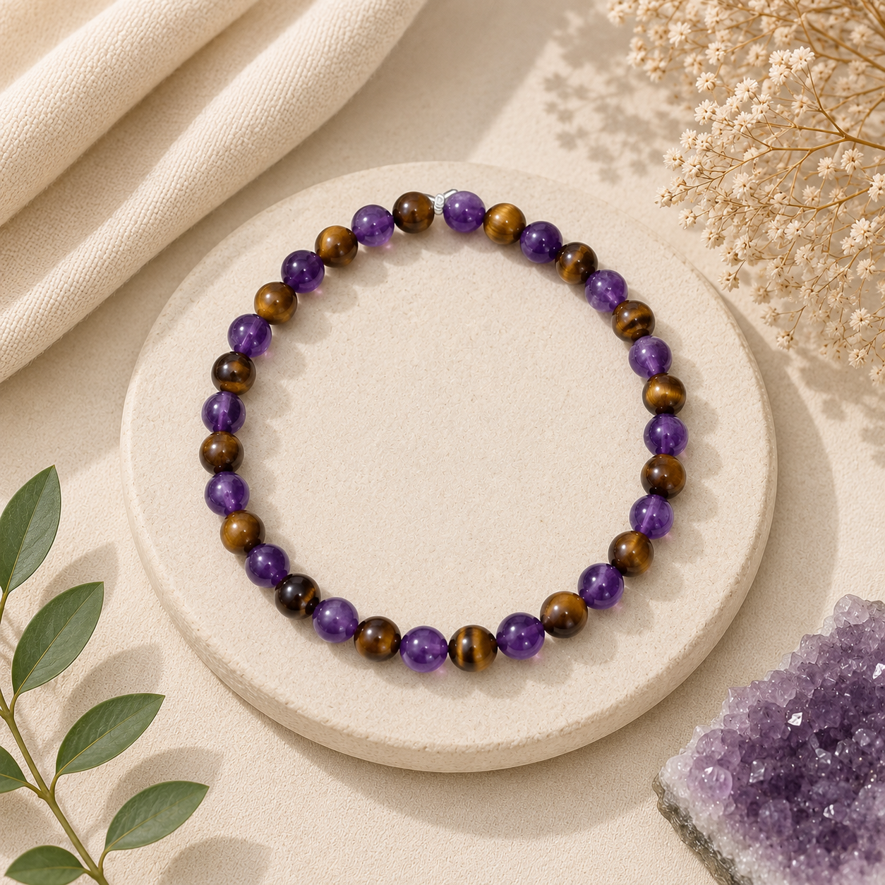 Amethyst Tiger Eye Bracelet
