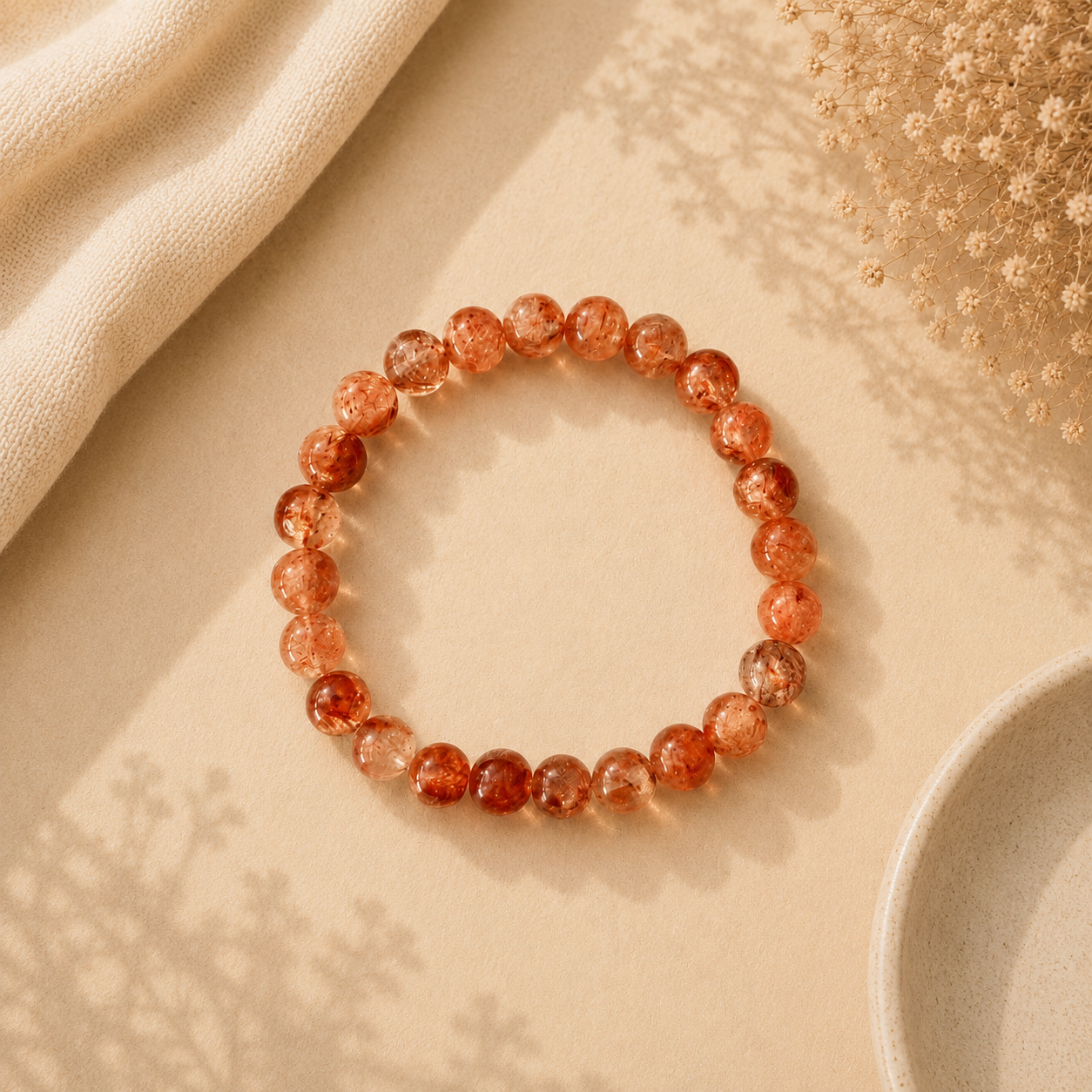 Natural Fire Agate Bracelet