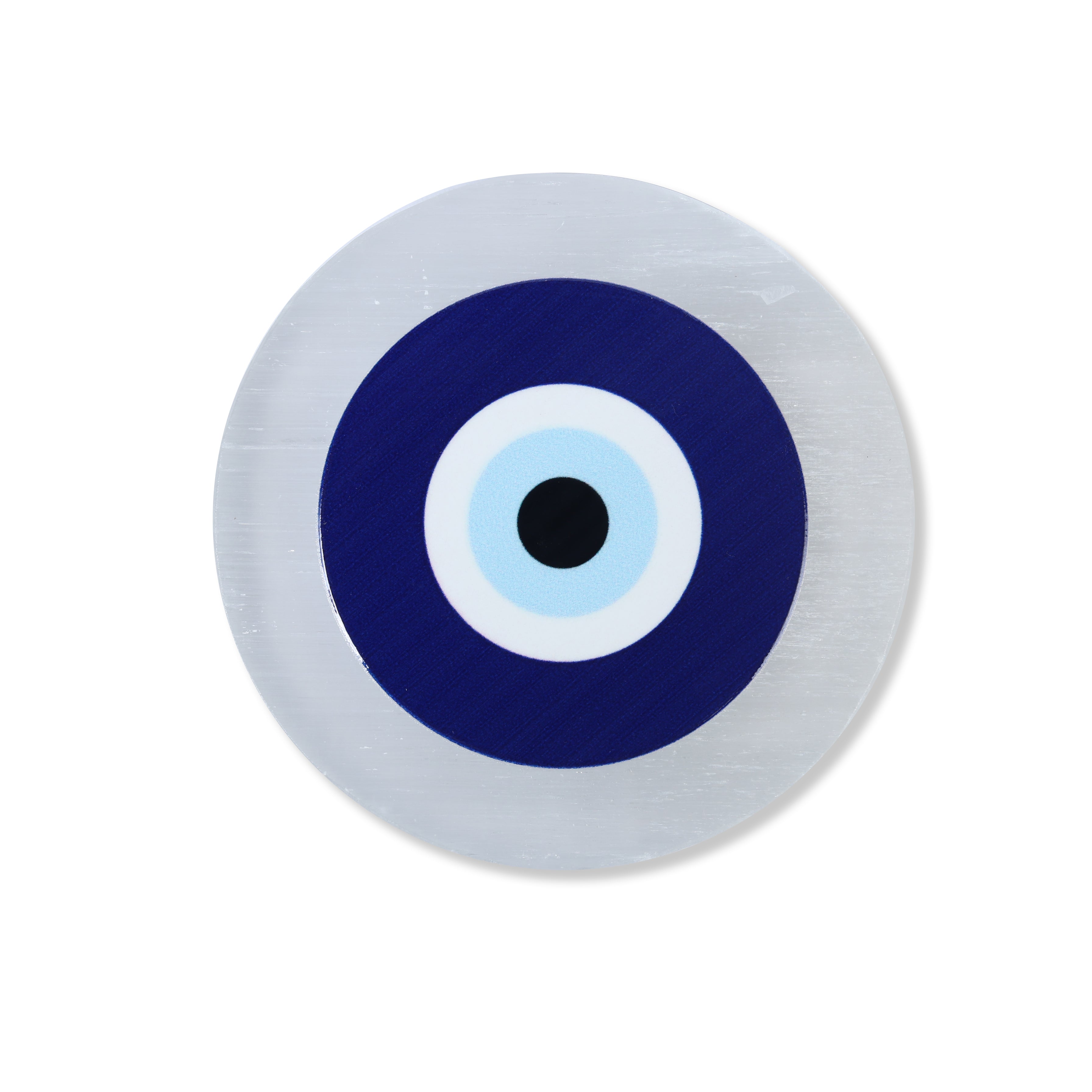 Evil Eye Round Selenite Charging Plate