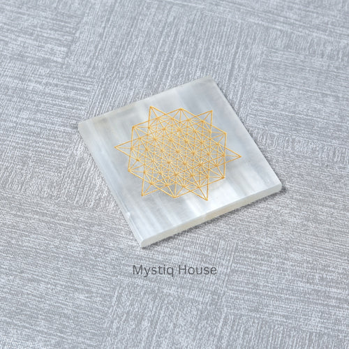 Flower Of Life Selenite Charging Plate Img