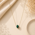 Natural Malachite Rondelle Bead Necklace