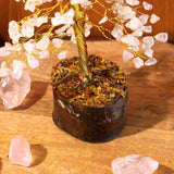 Rose Quartz Tree 300B Gold Wire