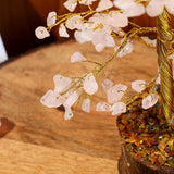Rose Quartz Tree 300B Gold Wire