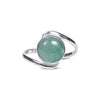 Green Aventurine Silver Brass Ring
