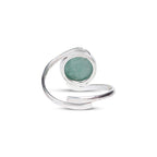 Green Aventurine Silver Brass Ring