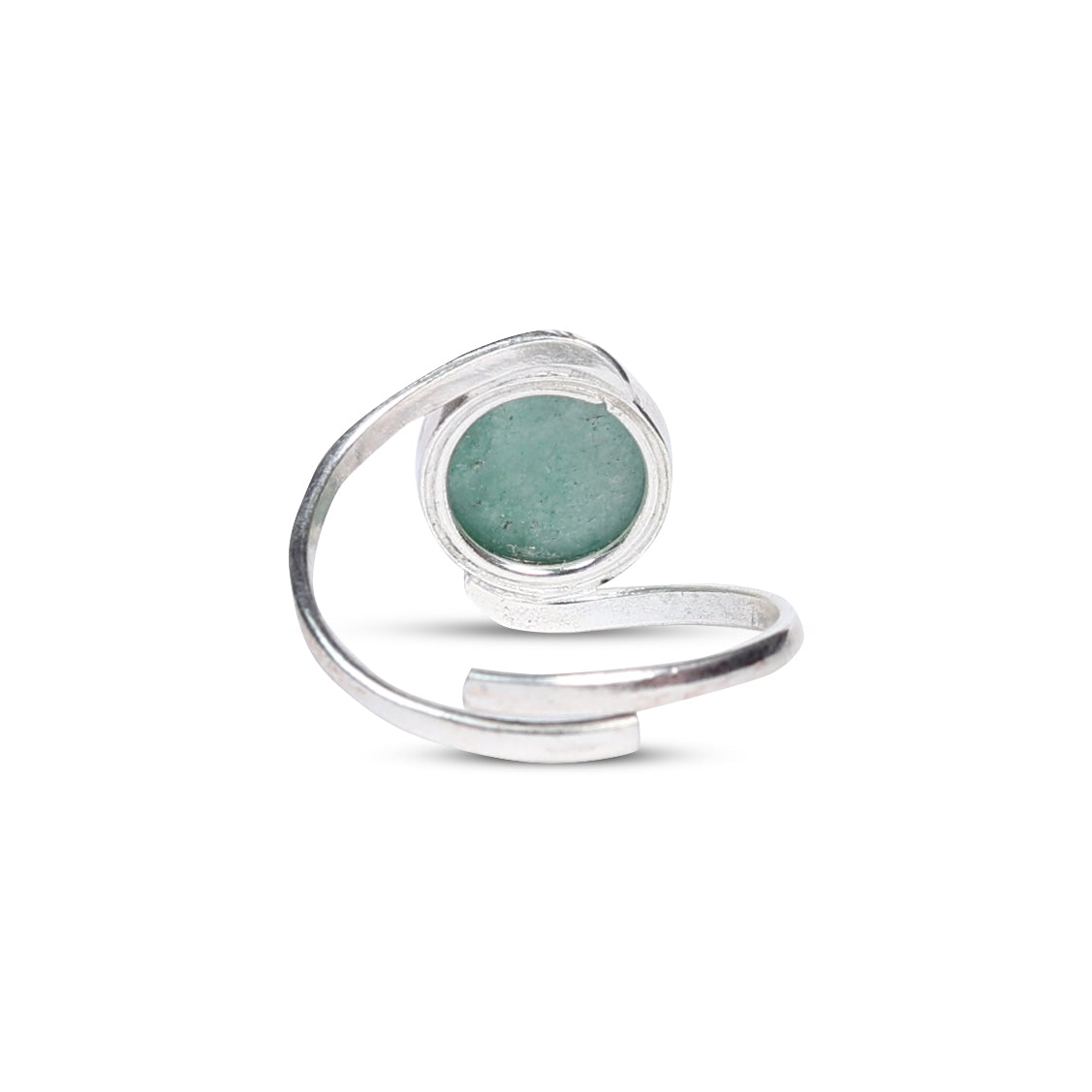 Green Aventurine Silver Brass Ring