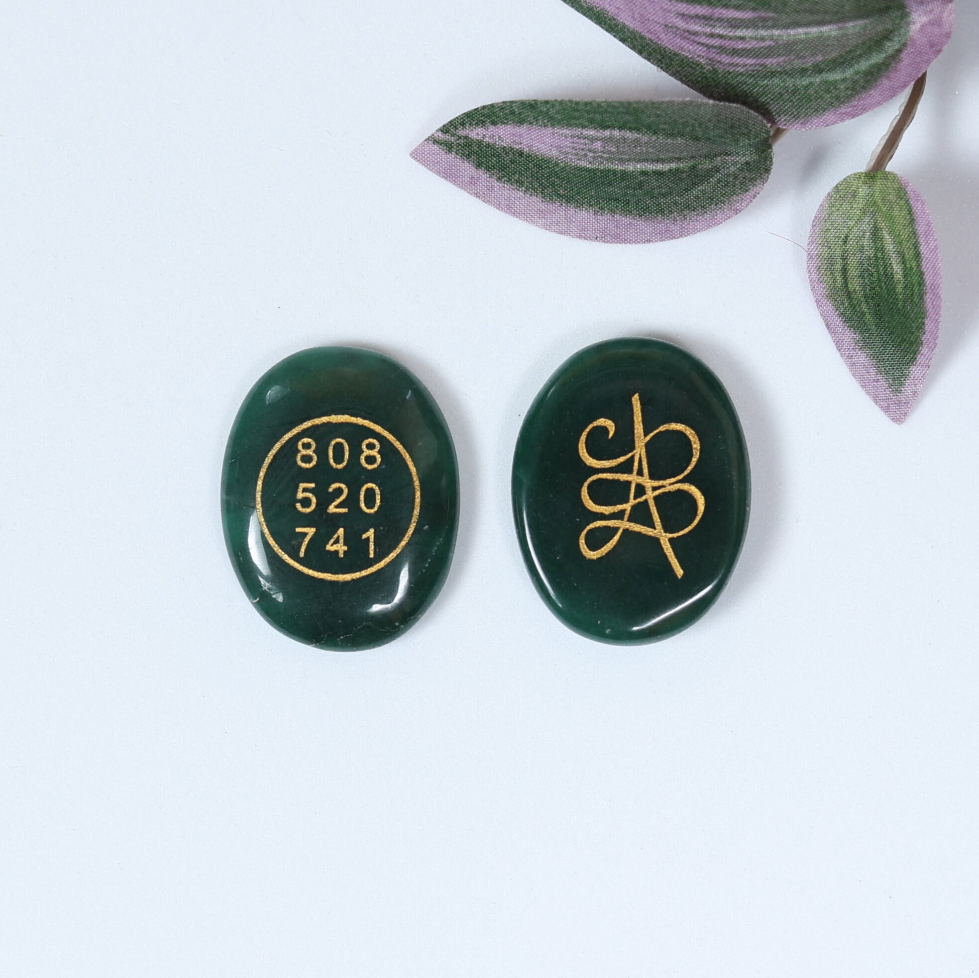 Green Jade Money Switch Oval & Zibu Symbol