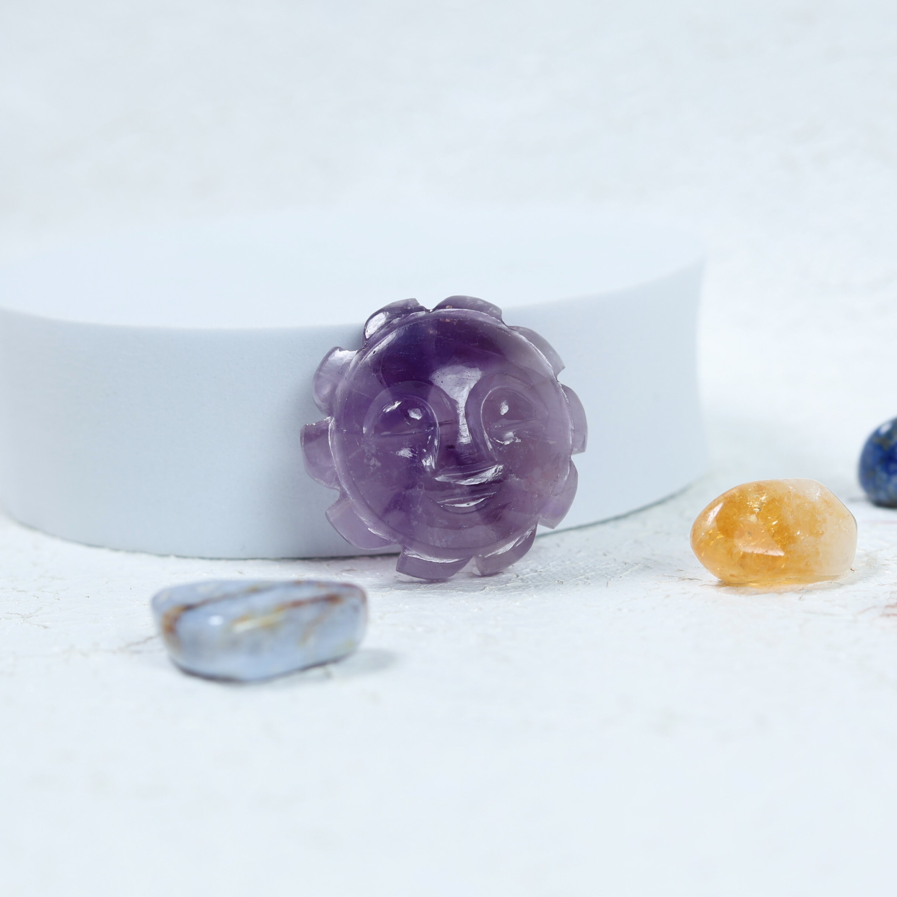 Amethyst Sun Face Cabochon