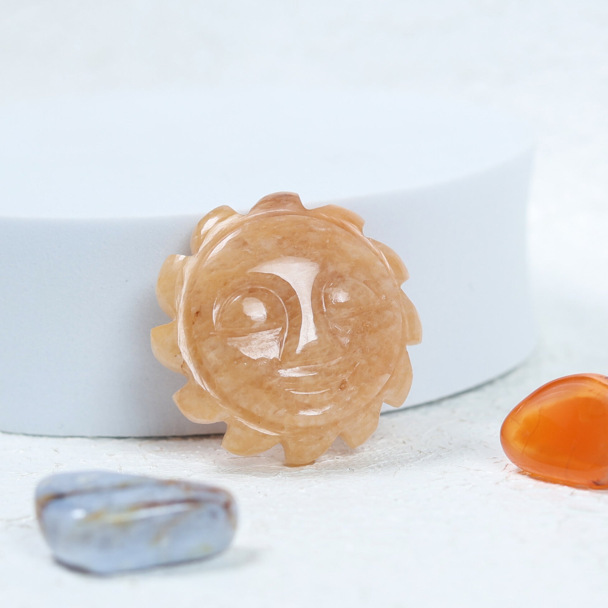 Yellow Calcite Sun Cabochon