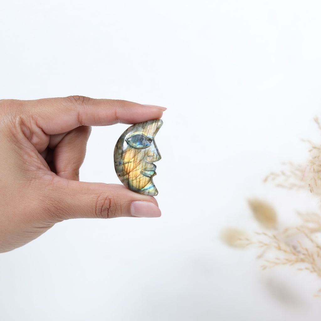 Labradorite Moon Face Cabochon