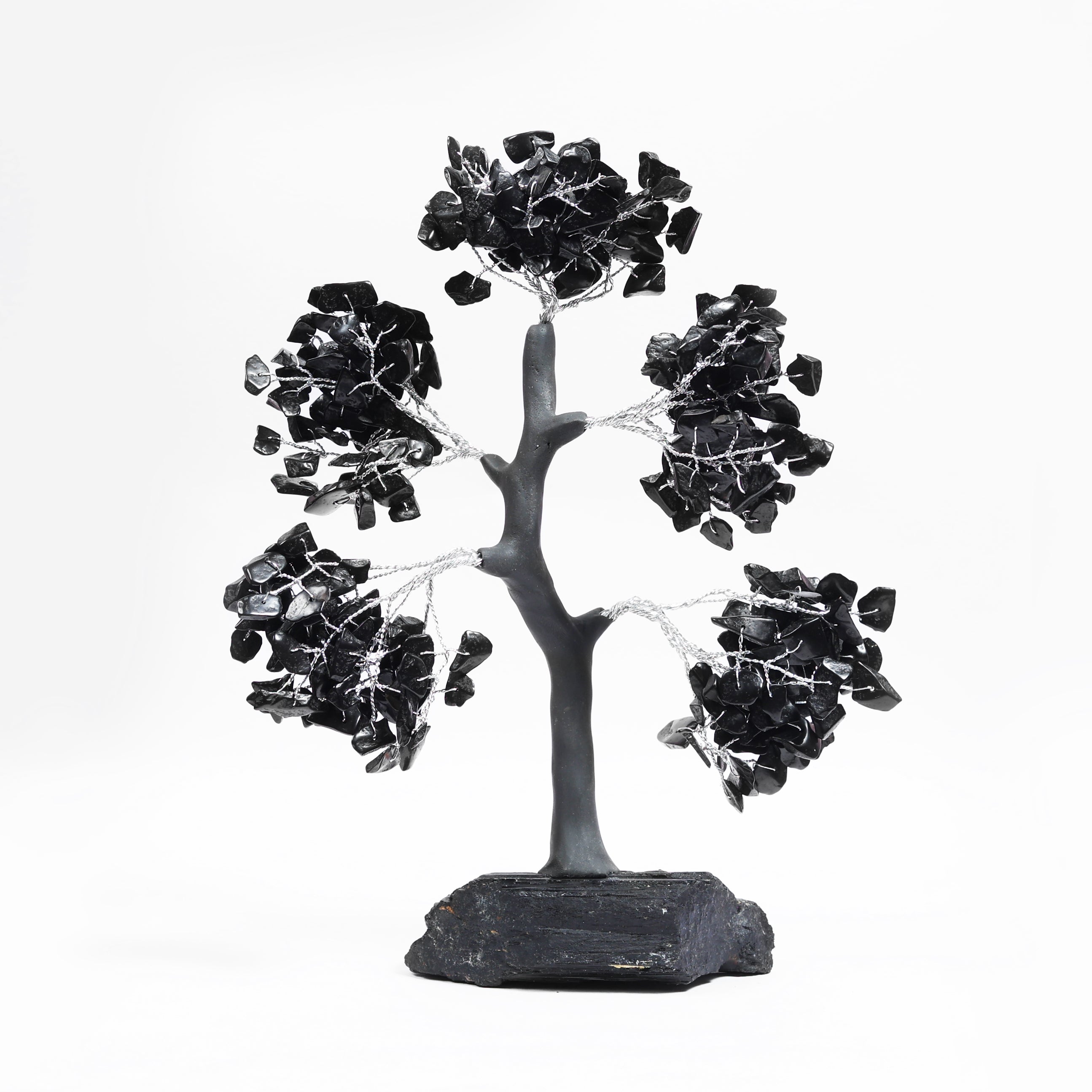 Black Tourmaline Tree 300B Silver Wire