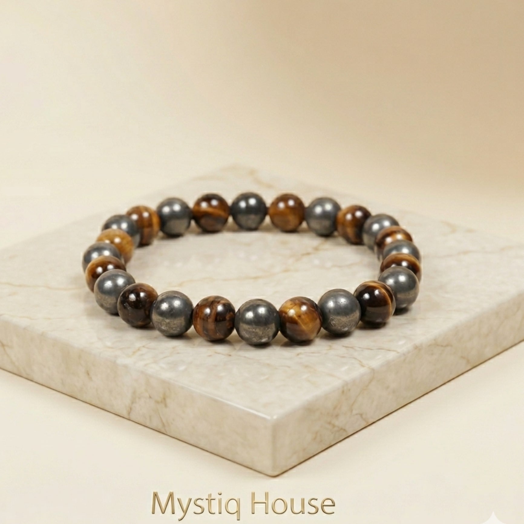 Pyrite Tiger Eye Combination Bracelet