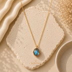 Labradorite 92.5 Silver Oval Necklace