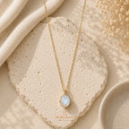 Rainbow Moonstone 92.5 Silver Oval Necklace