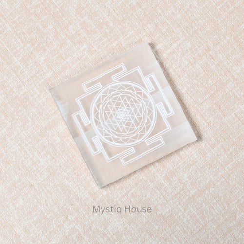 Shree Yantra Square Selenite Charging Plate Img