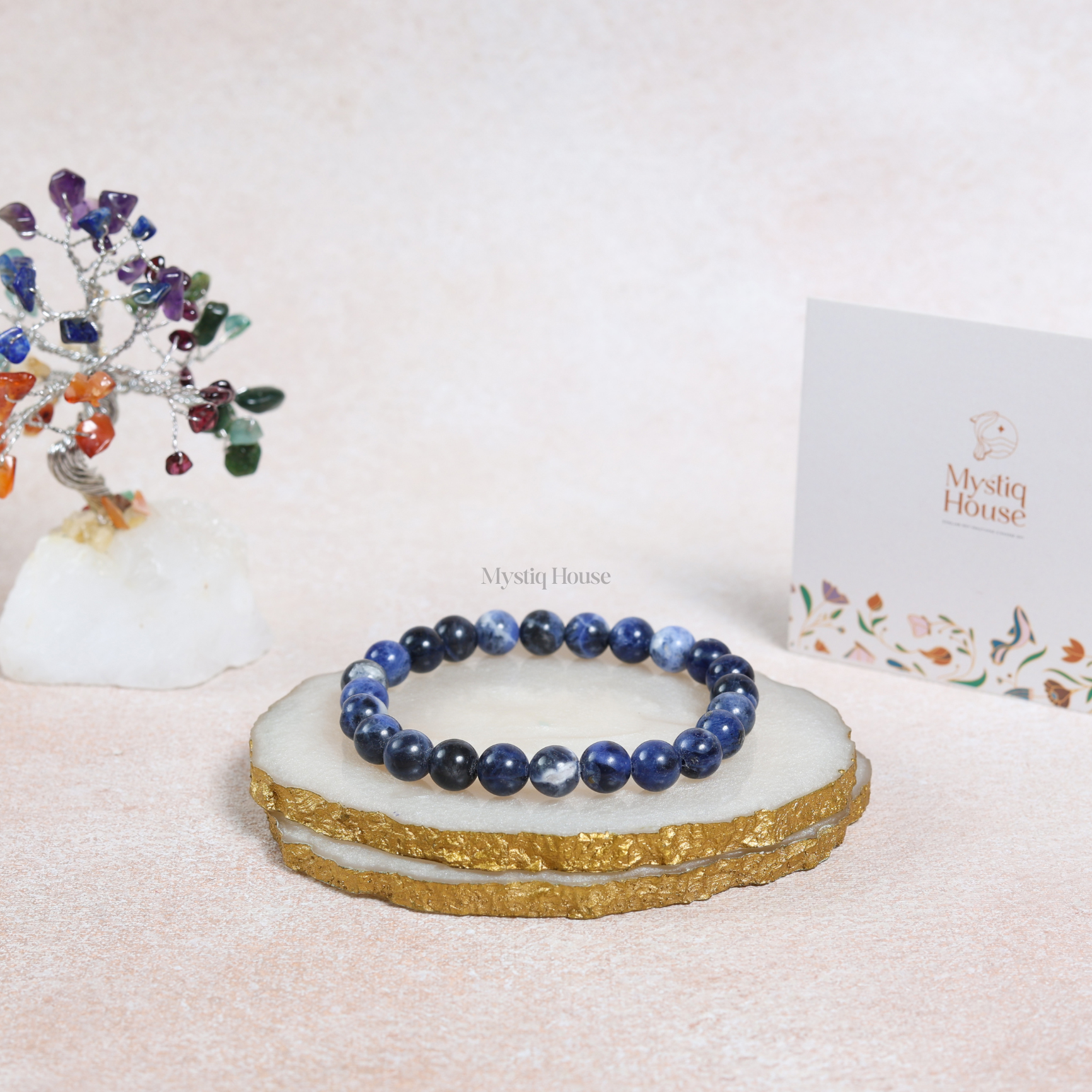 original sodalite bracelet with Mystiq House branding