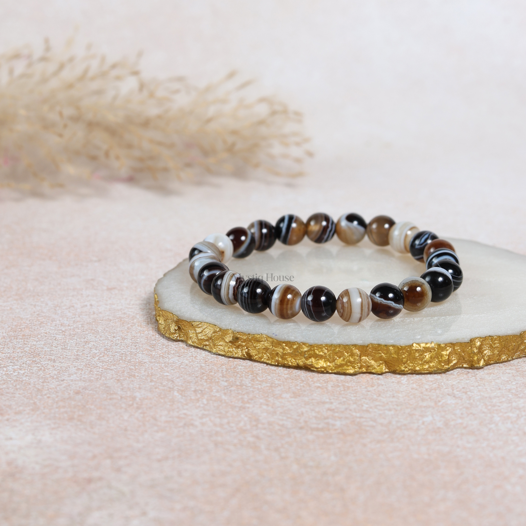 Black banded agate sulemani haqiq protection natural stone