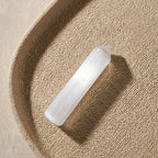 White selenite Pencil Tower on tray