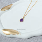 Amethyst 92.5 Silver Hexagonal Necklace - MystiqHouse