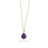 Amethyst 92.5 Silver Hexagonal Necklace - MystiqHouse