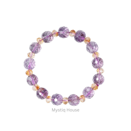 Amethyst and Citrine Faceted Bracelet