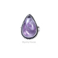 Amethyst Drop Brass Bordered Ring - MystiqHouse