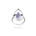 Amethyst Drop Brass Bordered Ring - MystiqHouse
