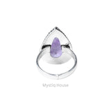 Amethyst Drop Brass Bordered Ring - MystiqHouse