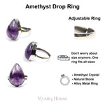 Amethyst Drop Ring - MystiqHouse