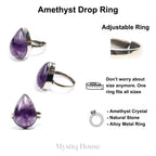 Amethyst Drop Ring - MystiqHouse