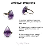 Amethyst Drop Ring - MystiqHouse