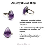 Amethyst Drop Ring - MystiqHouse