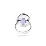 Amethyst Oval Brass Bordered Ring - MystiqHouse