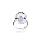 Amethyst Oval Brass Bordered Ring - MystiqHouse