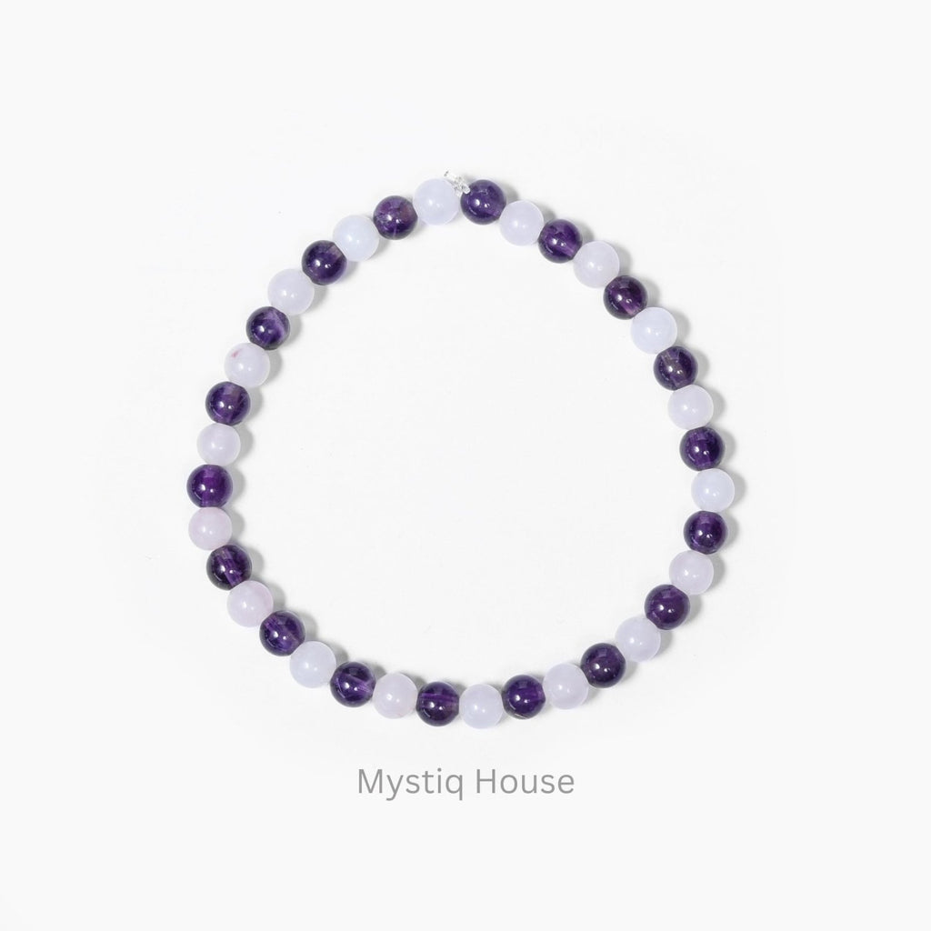 Amethyst & Rose Quartz 4mm Bracelet - MystiqHouse