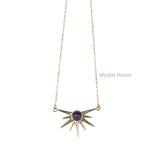 Amethyst Sun Burst Gold Necklace - MystiqHouse