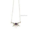 Amethyst Sun Burst Gold Necklace - MystiqHouse