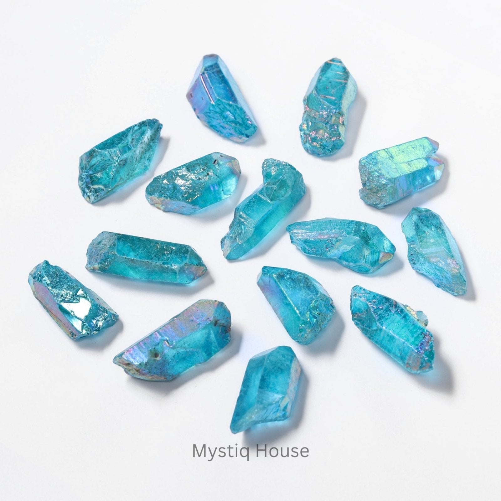 Aqua Aura Quartz Points - MystiqHouse