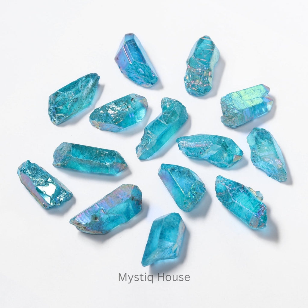Aqua Aura Quartz Points - MystiqHouse