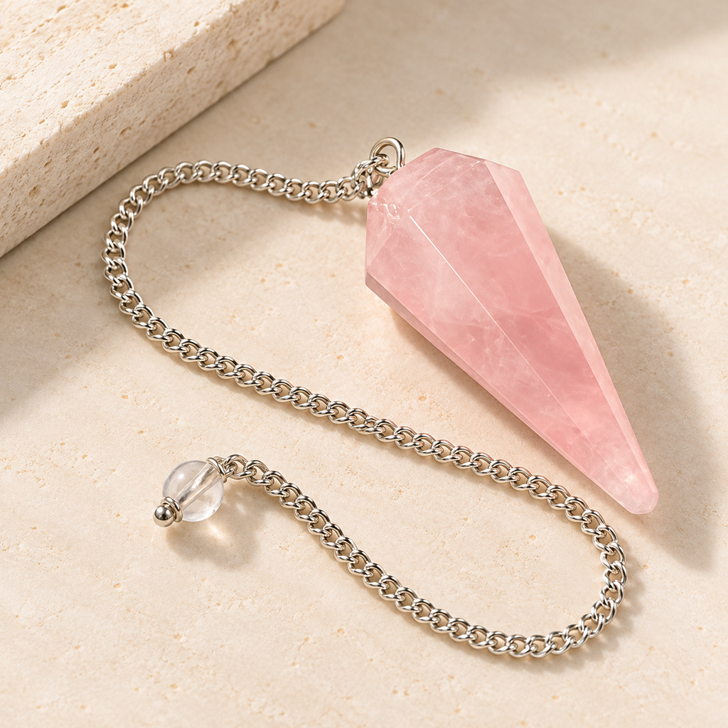 Rose Quartz Pendulum Dowser - Point