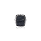 Black Tourmaline Brass Bordered Ring - MystiqHouse