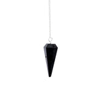 Black Tourmaline Point Pendulum - Dowser - MystiqHouse