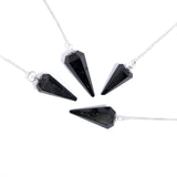 Black Tourmaline Point Pendulum - Dowser - MystiqHouse