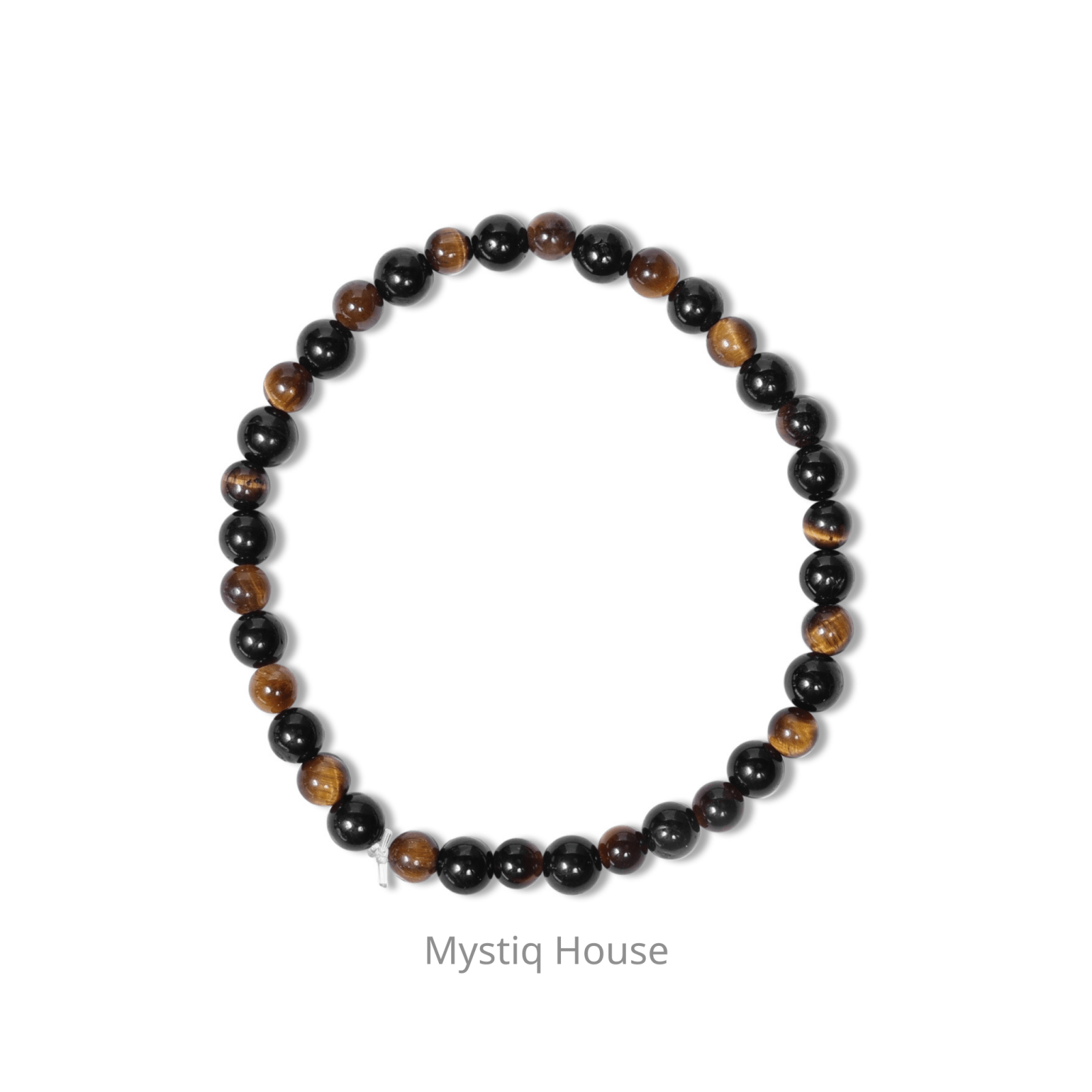 Black Tourmaline & Tiger Eye 4mm Bracelet - MystiqHouse