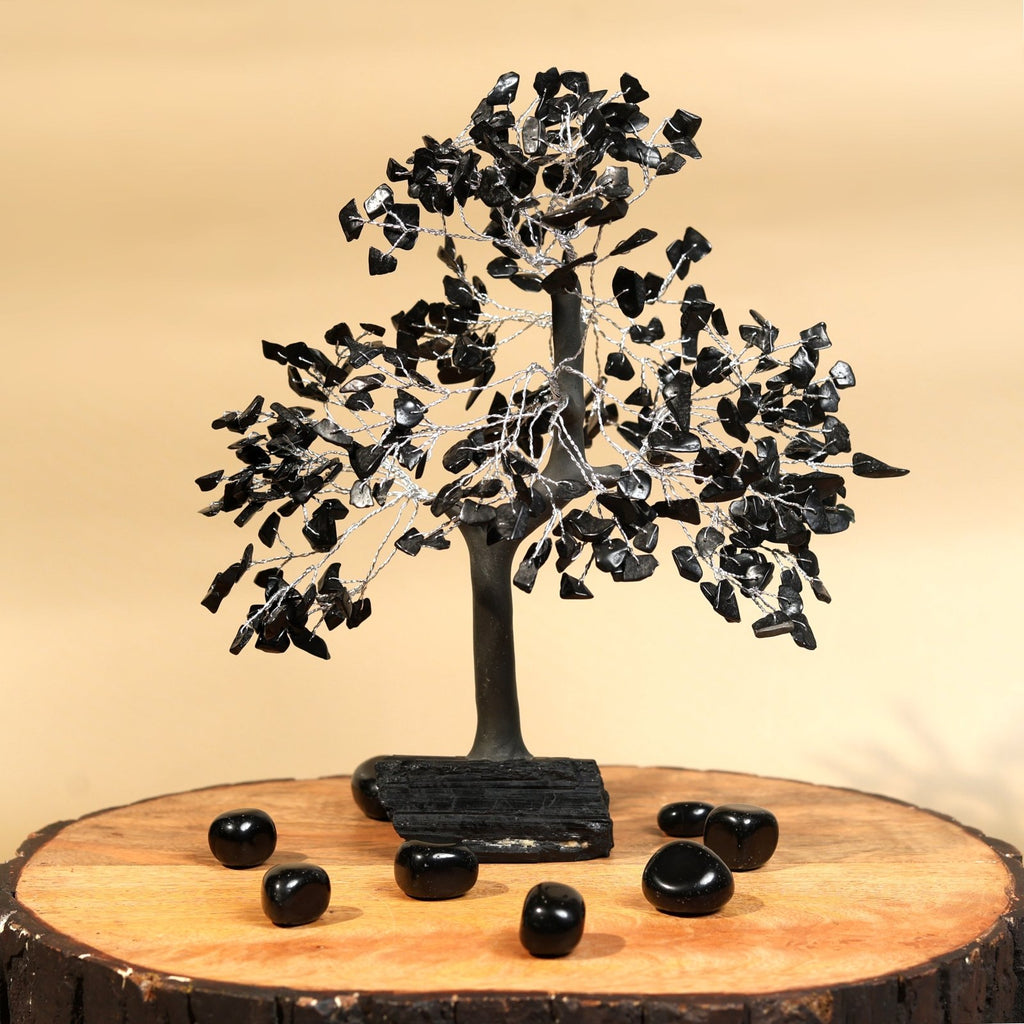 Black Tourmaline Tree 300B Silver Wire - MystiqHouse