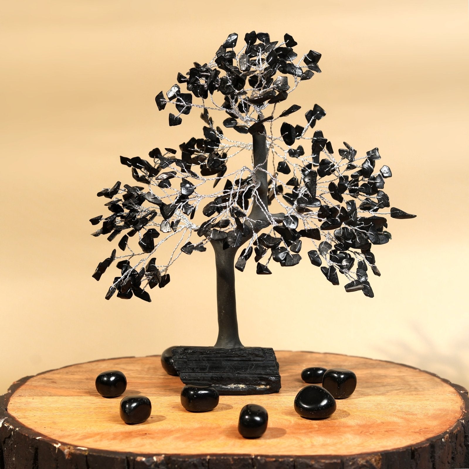 Black Tourmaline Tree 300B Silver Wire - MystiqHouse