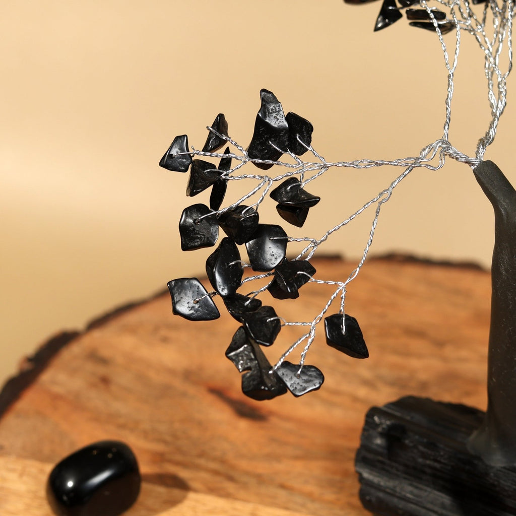 Black Tourmaline Tree 300B Silver Wire - MystiqHouse