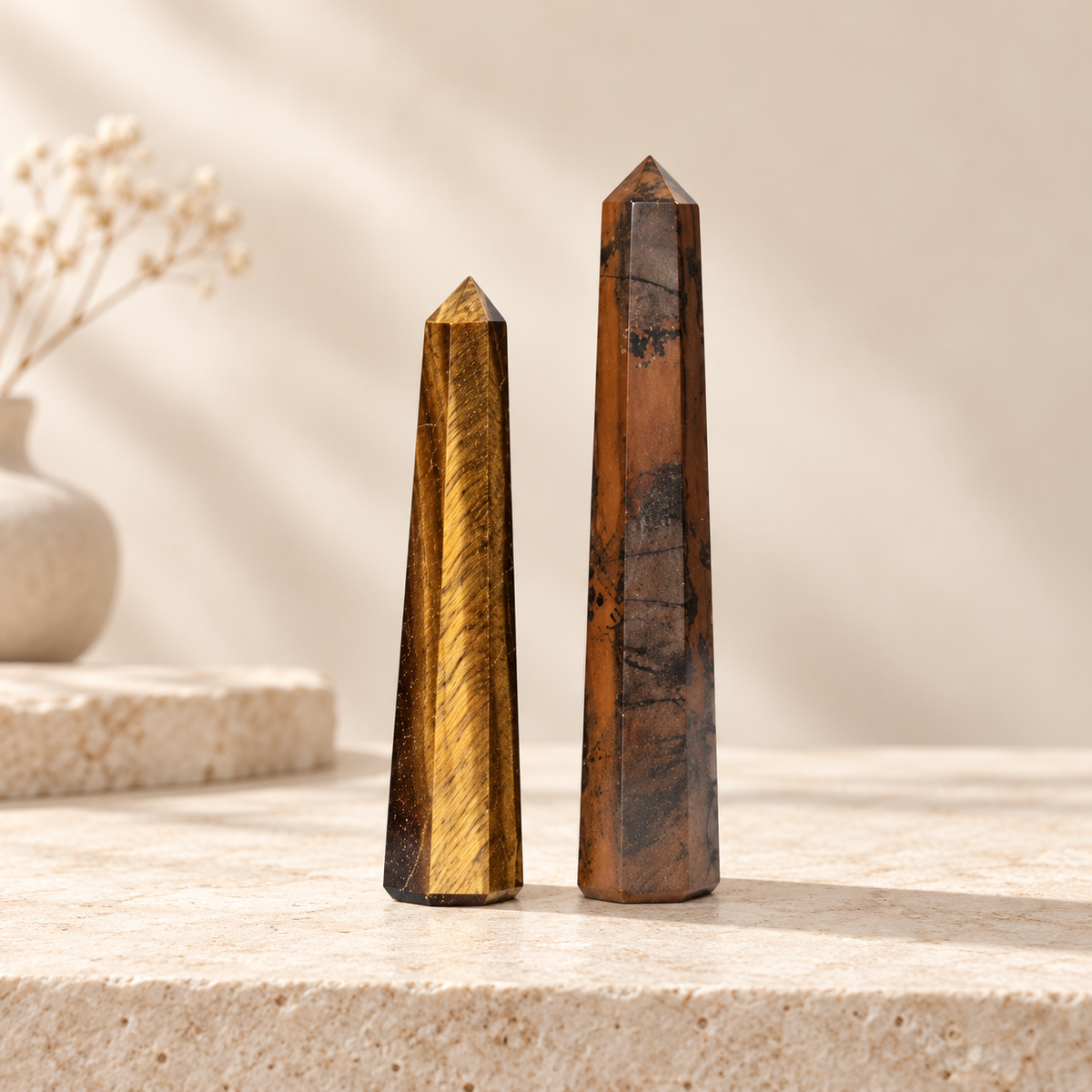 Tiger Eye Crystal Pencil Towers