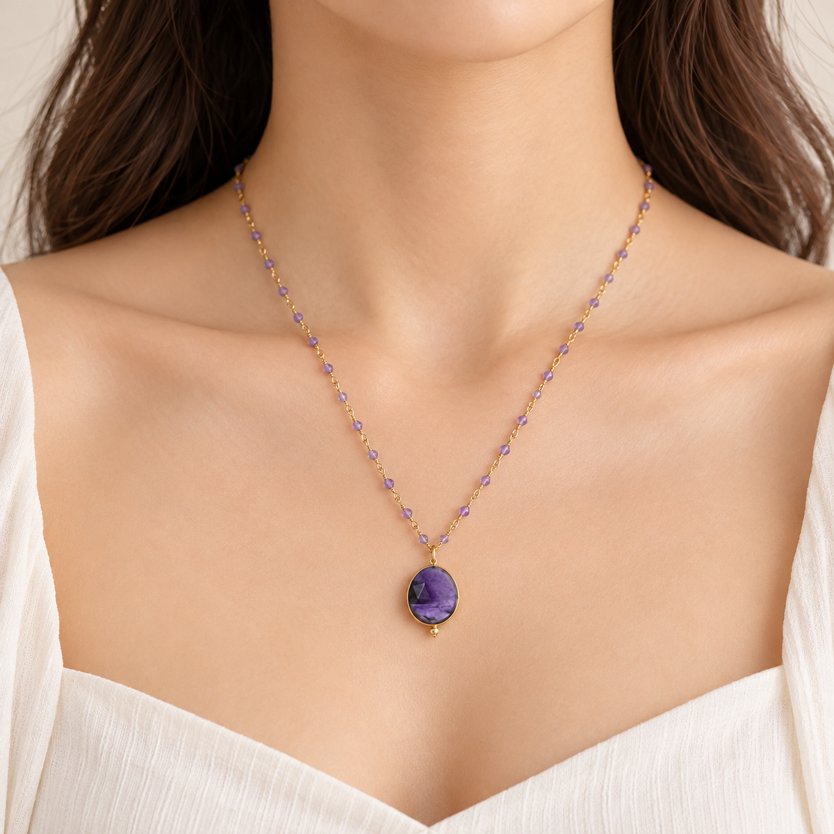 Amethyst Faceted Necklace